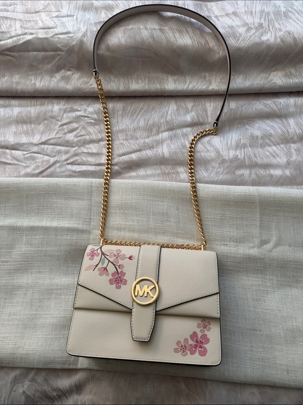 Michael Kors Small Crossbody Bag with Pink Floral Accents
